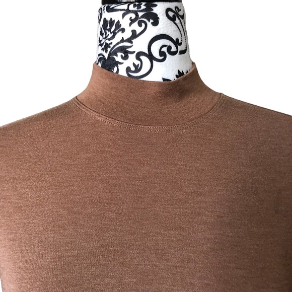 Kit and Ace Brown Mock-neck Long-Sleeve Wool-blend Sweater Dress - Picture 4 of 16